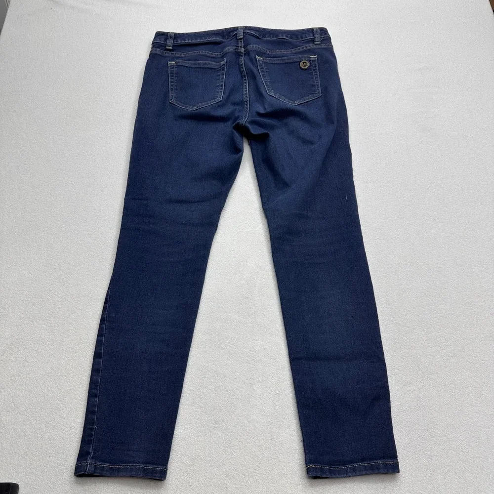 Michael Kors‎ Izzy Skinny Jeans Womens 10 Dark Wash Blue Stretch Denim MK Logo